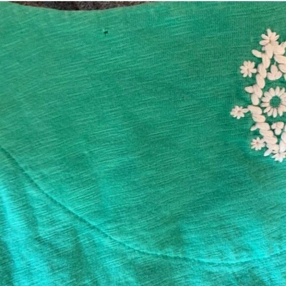 Soft Surroundings Green Embroidered Peasant Blouse Boho Chic, 100% Cotton Small - Picture 6 of 6